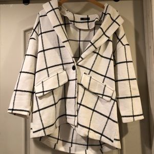 Oversized Grid Patterned Sweater